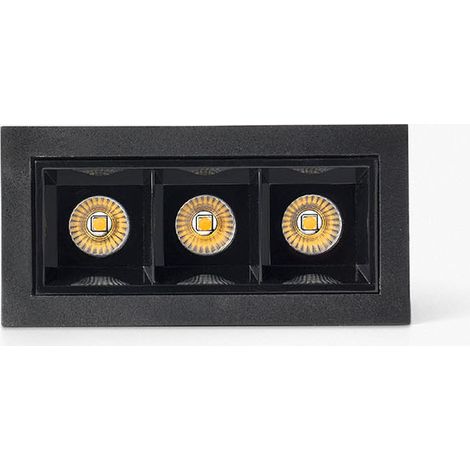 TROOP empotrable 3x2W negro-negro 48° 3000K CRI90
