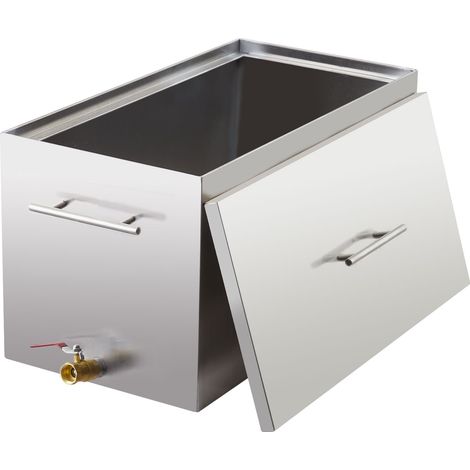 Cuit-vapeur à bain-marie en acier inoxydable 304 - Grand marmite 15L avec robinet de vidange - Fond plat, 2 grilles et pince à bocaux, 22.75x11x11.5inch (1/5)