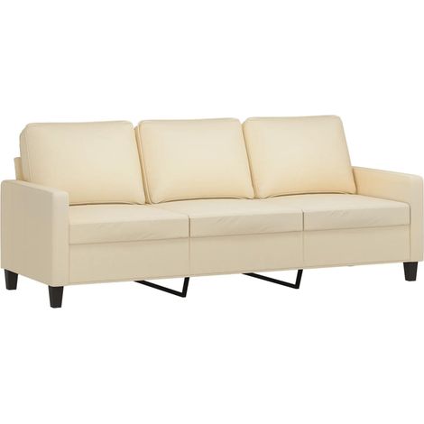 Canapé à 3 places,Sofa pour Salon,Banquette Crème 180 cm Tissu CFW649712 (1/5)