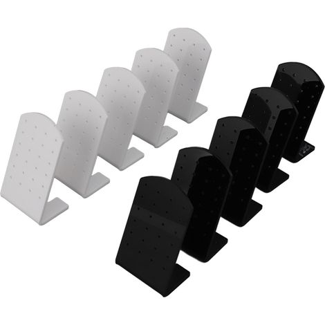 24-Hole Acrylic Earring Holder, L-Shaped Jewelry Stand for Studs and Earrings, Display Stand for Women and Girls, Home Store, Black and (1/5)