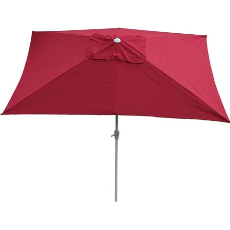 Sonnenschirm Castellammare, Gartenschirm, 2x3m rechteckig neigbar, Polyester/Alu 4,5kg UV-Schutz 50+ bordeaux