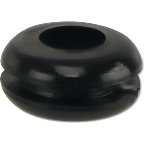 Passe-câble KSS en PVC, noir, épaisseur de plaque 1,7, diamètre trou 6,4, fermé, 1 pièce (1/2)