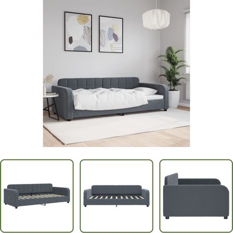 vidaXL Schlafsofa - Tagesbett Dunkelgrau 90x190 cm Samt (1/5)