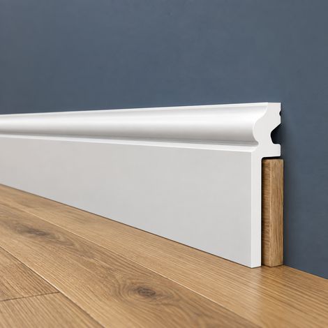 pacco da 120 ML di Battiscopa BIANCO Ducale Coprimarmo - coprivecchio 115x22mm in POLIMERI