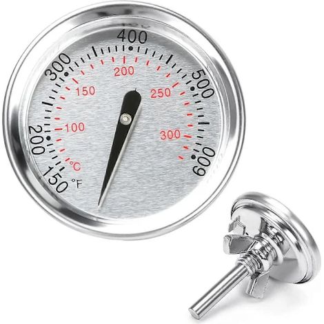 Thermomètre pour barbecue Weber Spirit séries 200 et 300, acier inoxydable, installation facile, écran étanche, argent (1/5)