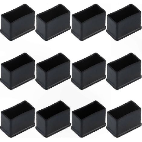 Plaquettes antidérapantes en caoutchouc noir, forme rectangulaire, pour pieds de table et de chaise, 15x30 mm, lot de 12 pièces (1/5)