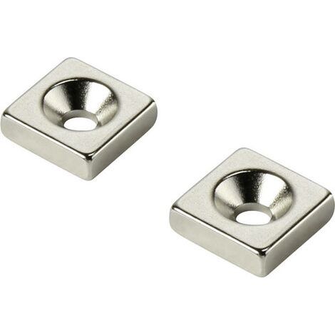 AIMANT PERMANENT RECTANGULAIRE N35 TEMPÉRATURE LIMITE (MAX.) : 80 °C CONRAD COMPONENTS W25L25T3-M5 TRU COMPONENTS 1218988 (1/2)