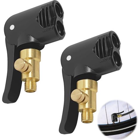 2 Adaptateur Valve, Filetage 7.8mm, Laiton, Presta Schrader, Vélo Moto Voiture (1/5)