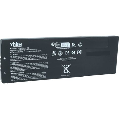 vhbw Akku kompatibel mit Sony Vaio VPC-SD47EC, VPC-SD29GC/P, VPC-SD29GC/B, VPC-SD400C CN1, VPC-SD400C Notebook (5200 mAh, 11,1 V, Li-Polymer) (1/5)