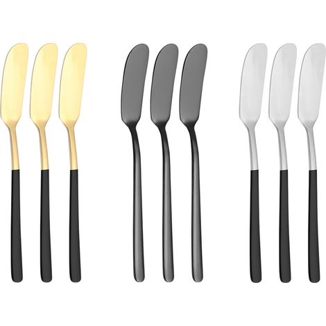 Couteau À Beurre - Acier Inoxydable - Pour Tartiner Fromage Et Beurre - Lot De 9 - 16,9 X 1,9 Cm (1/5)