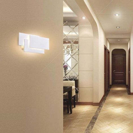 Indoor Wall Light, Modern LED Wall Light, White, 24W, IP20, Non-Dimmable, Aluminum Design, Decorative Lighting for Bedroom, Hallway, Living Room, Office, Warm White [Energy Class A+] (1/4)