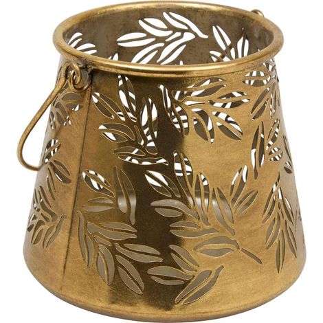 Lanterne Ajourée en Métal "Belli" 17cm Doré