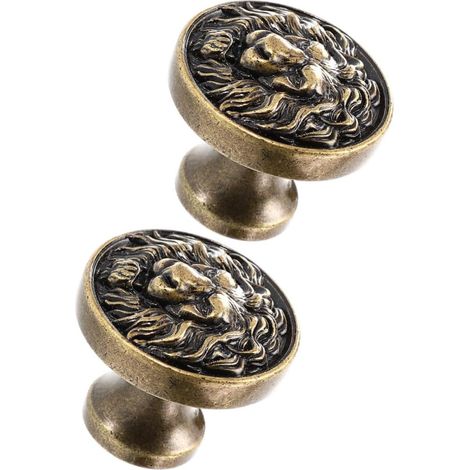 Poignées de Tiroir Forme Tête de Lionceau Résistantes à Rouille Décoratives et Pratiques en Alliage de Zinc 2pcs Résistantes la Rouille pour Armoire et Placard la Maison (1/5)
