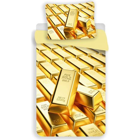Gold Bars Kuschelige Bettwäsche Polyester, 140x200 cm & 70x90 cm (1/4)