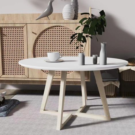 Table basse combinée pour la maison, le B&B, style salon, table basse ronde moderne et simple, diamètre 60 cm, hauteur 45 cm (1/4)
