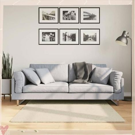 Tapis - VINGVO - 375037 - Crème 120x120 cm - Antidérapant - Lavable 30°C (1/5)