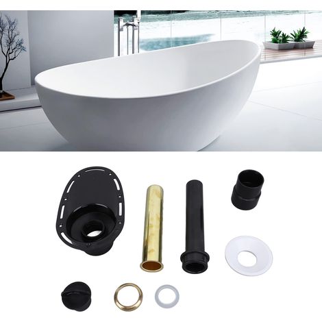 Juego de desagües para bañeras exentas de acero inoxidable con tubo – Juego de accesorios de 7 piezas (1/5)