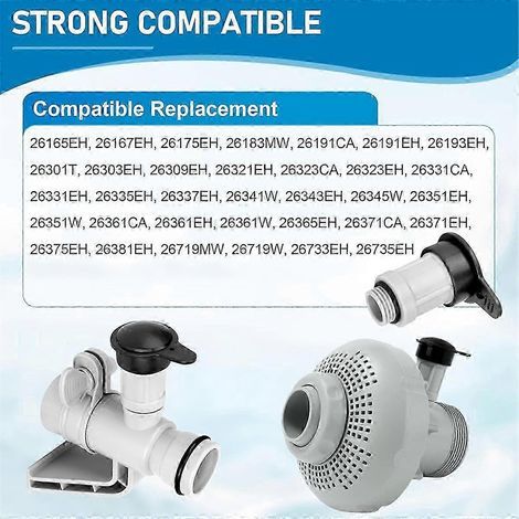12363 12373 Valve de jet d'air et bouchon de valve de jet d'air compatibles avec l'entrée de piscine hors sol Intex, édition 0621 (1/4)