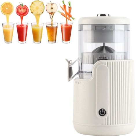 Exprimidor USB recargable (7,4 V, 45 W) con separación automática de pulpa y zumo para naranjas, limones y pomelos, que incluye boquilla antigoteo y cepillo de limpieza. (1/5)
