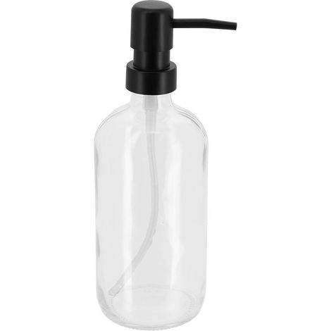 Dispenser di sapone in vetro nero a pompa 500ml - trasparente - Tendance (1/2)
