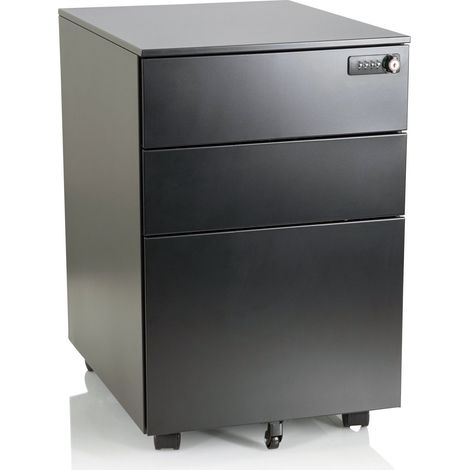 Rollcontainer COLOR OS I Metall schwarz mit Zahlenschloss hjh OFFICE (1/5)