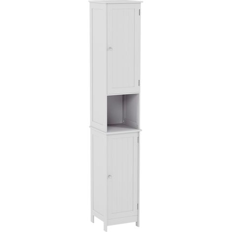 Priano 2 Door Tallboy Freestanding Bathroom Cabinet Cupboard, White