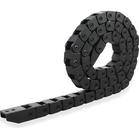 1 pz 1M Catena portacavi R28, 10mmx10mm Catena portacavi in ​​plastica per stampante 3D Macchina router CNC, Nero