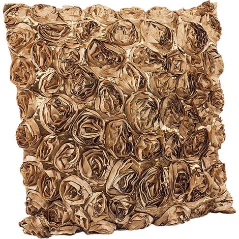 Cuscino in velluto oro con rose, 35x50 cm