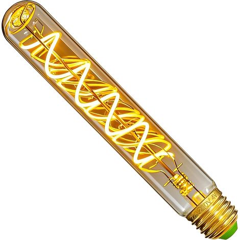 1 Ampoule Led E27 Filament Spirale Dimmable 4W Tube Long 185mm Décoratif Intérieur
