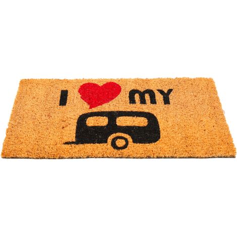 Paillasson I Love My caravan coeur rouge Porto Rico (1/4)