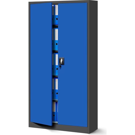 Armoire en métal verrouillable JAN, 900 x 1850 x 400 mm, bleu anthracite
