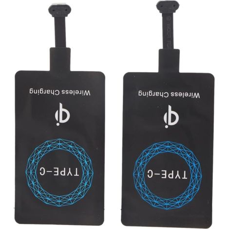 KZQ Ladeempfänger-Aufkleber, 2er-Pack Qi Typ-C kabellose Ladeaufkleber für Mobiltelefone (1/4)