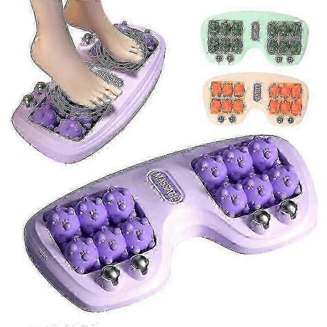 Rouleau de massage Shiatsu pour les pieds (violet) et outil de réflexologie plantaire pour soulager les douleurs aux pieds et la fasciite plantaire (1/5)