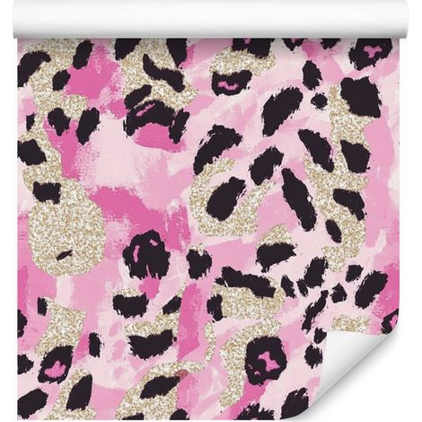 Papier peint en similicuir rose pailleté, rose poudré, beige et violet 50x1000 cm (1/5)