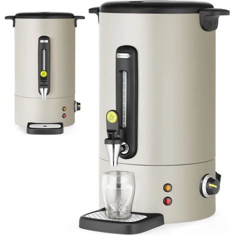 Bollitore per vin brulé con rubinetto e vaschetta raccogligocce 16 l 1650 W - grigio chiaro (1/4)