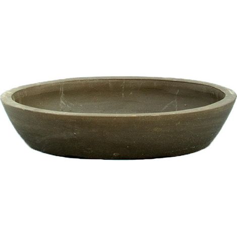 Vaso per bonsai ovale in gres 41x33x7 cm - GL91a