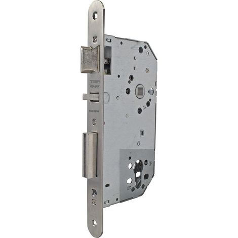 Serrure pare-feu 2030F, entrée 50mm, avant arrondi, sans cylindre inclus, acier inoxydable (1/3)