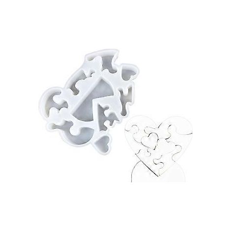 Flexible Silikonform für Tischdekorationen in Herzform, Puzzle-Form, Gipsform, Schmuckherstellungszubehör