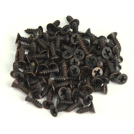 Vis à bois autoforeuse en fer antique tête plate 500 g pour usage multiple (2x8 mm bronze) (1/5)