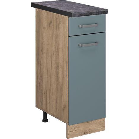 Meuble cuisine R-Line, Bleu-gris, 30 cm , PT Anthracite, Vicco