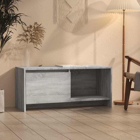 813018 vidaXL TV Cabinet Grey Sonoma 90x35x40 cm Engineered Wood (1/5)