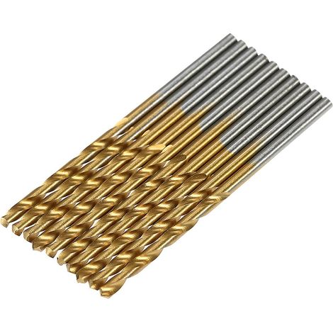 50 Stück titanbeschichtete HSS-Spiralbohrer (metrisch, 1,0–3,0 mm)