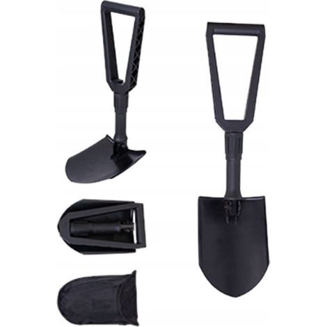 Pala pieghevole + custodia, 59 cm, metallo nero (1/5)
