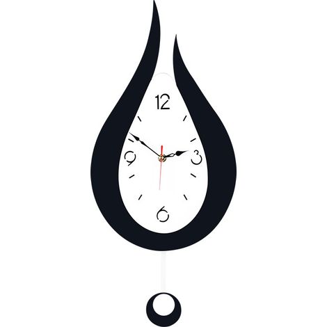 Horloge murale moderne, silencieuse et décorative, avec pendule, chiffres arabes, mouvement à quartz en forme de goutte d'eau, idéale pour la chambre (1/5)