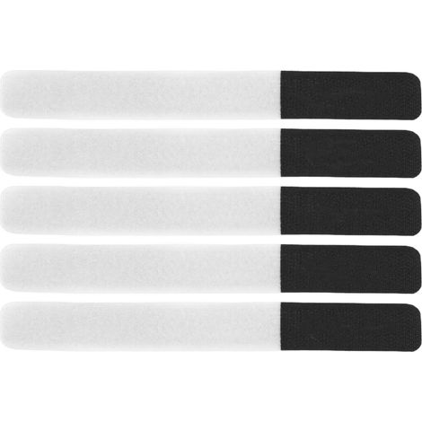 DUUTI Lot de 5 Sangles Réglables pour Pompe à Vélo, Bandes de Fixation Réutilisables pour Rangement et Transport - Blanc