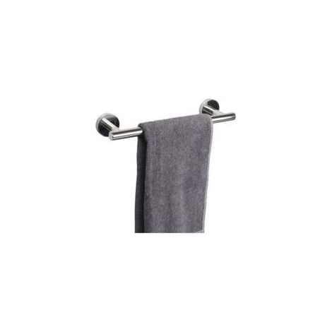 Porte-serviettes chromé 30 cm – salle de bain, acier inoxydable SUS304, antirouille, fixation murale facile - Crezuo (1/4)