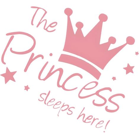 Autocollant Mural Princesse Couronne Stickers Muraux Bricolage En PVC Rose Amovible Pour Chambres Et Boutiques (1/5)