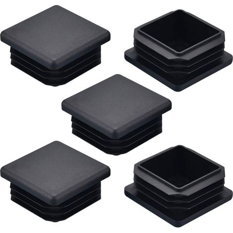 25PCS Bouchon de Tuyau Carré en Plastique Bouchon de Tuyau Couvre-Pieds de Chaise Carré, Bouchon de Tube en Métal, Durable Antidérapant et Pratique, 40x40 mm Bouchon Intérieur Carré en Plastique (1/5)