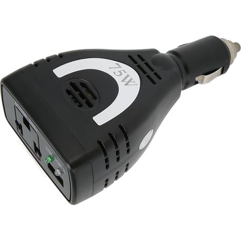 Convertisseur 12V vers 220V 75W pour Voiture avec Port USB et Protection Basse Tension - Sortie Sinusoïdale Modifiée (1/5)