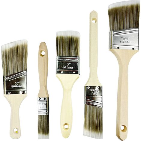 Ensemble d'outils de peinture, 5 pinceaux coudés, pinceau d'angle, pinceau de bricolage pour usage domestique. (1/4)
